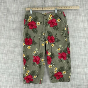Havana Jacks Cafe Floral pants Womens 12p green red 3664